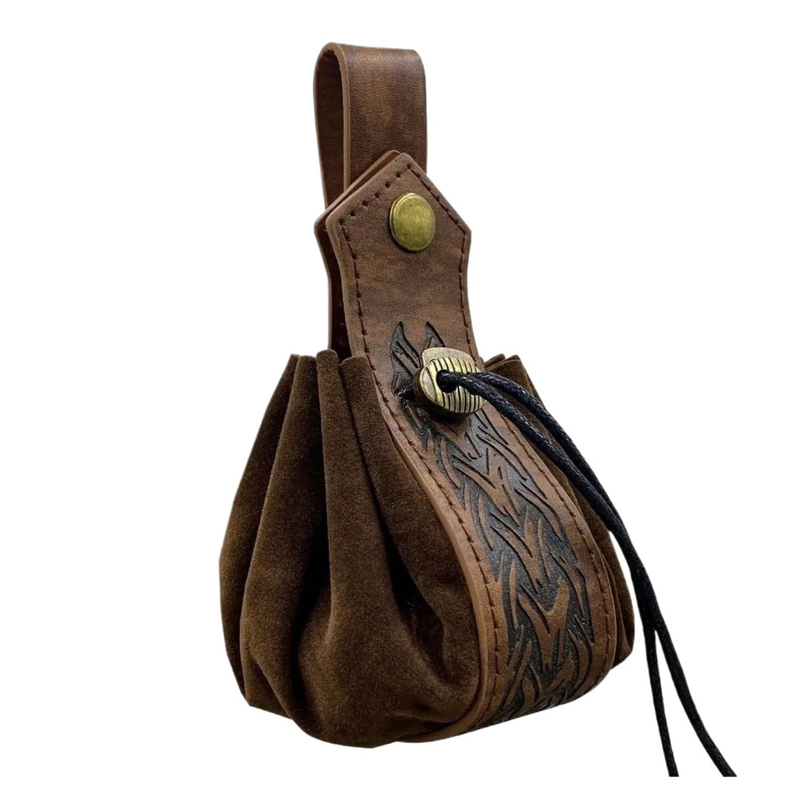 AYWTIUN Leather Drawstring Pouch Faux Leather Medieval Belt Bag Drawstring Portable Coin Purse Adjustable Pouch Cosplay
