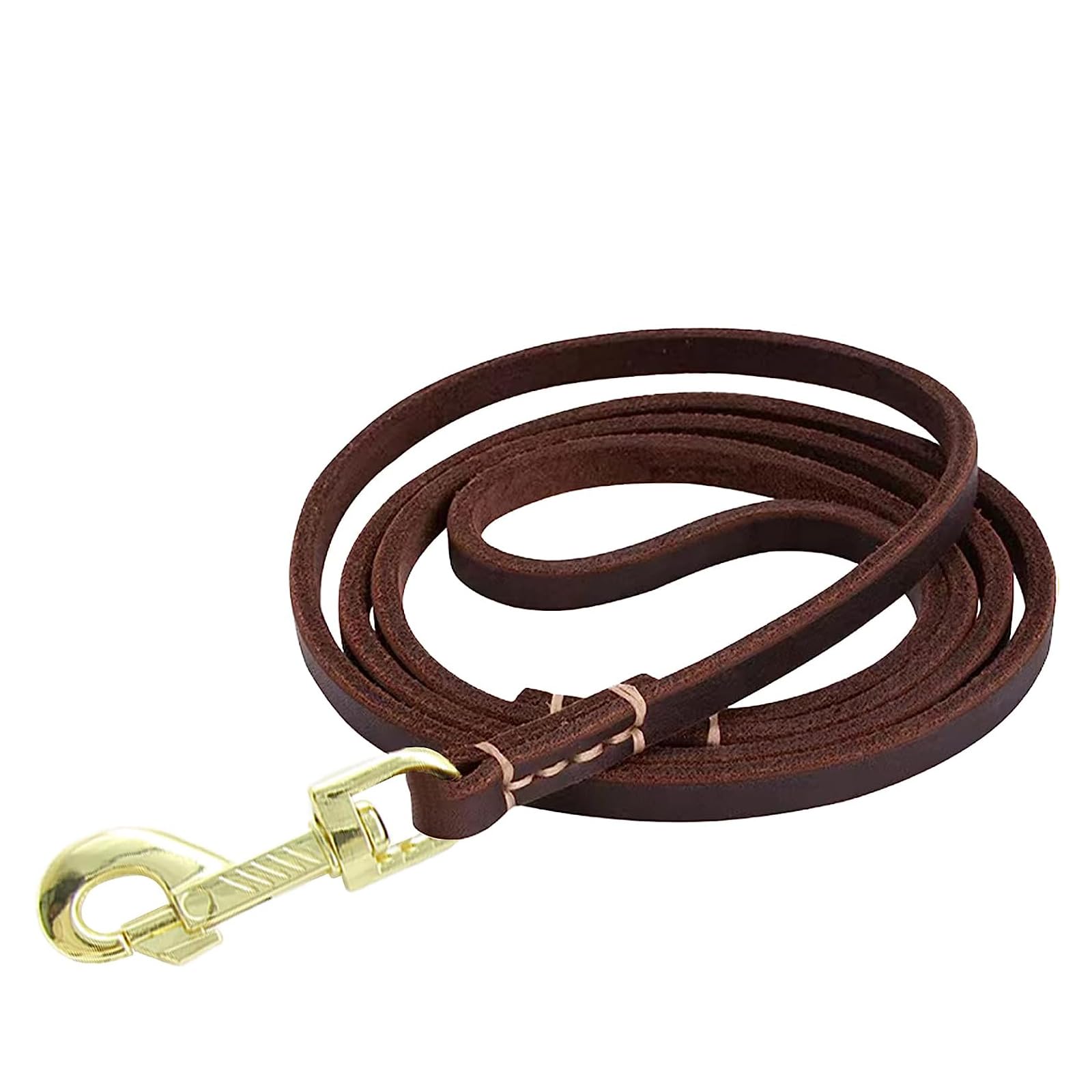 Durable Leather Dog Leash - Braided Training Leash, Strong Heavy Duty, Soft and Comfortable Genuine Leather for Large Medium Small Dogs (5FT*2/5