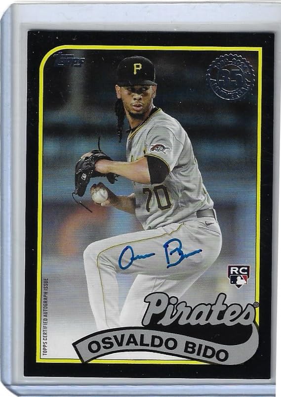 Osvaldo Bido Autographed & Serial Numbered #159/199 35th Anniversary Black Parallel Rookie Card Auto Special Insert Collectible Baseball Card - 2024 Topps Update Baseball Card #89BA-BID (Pirates)