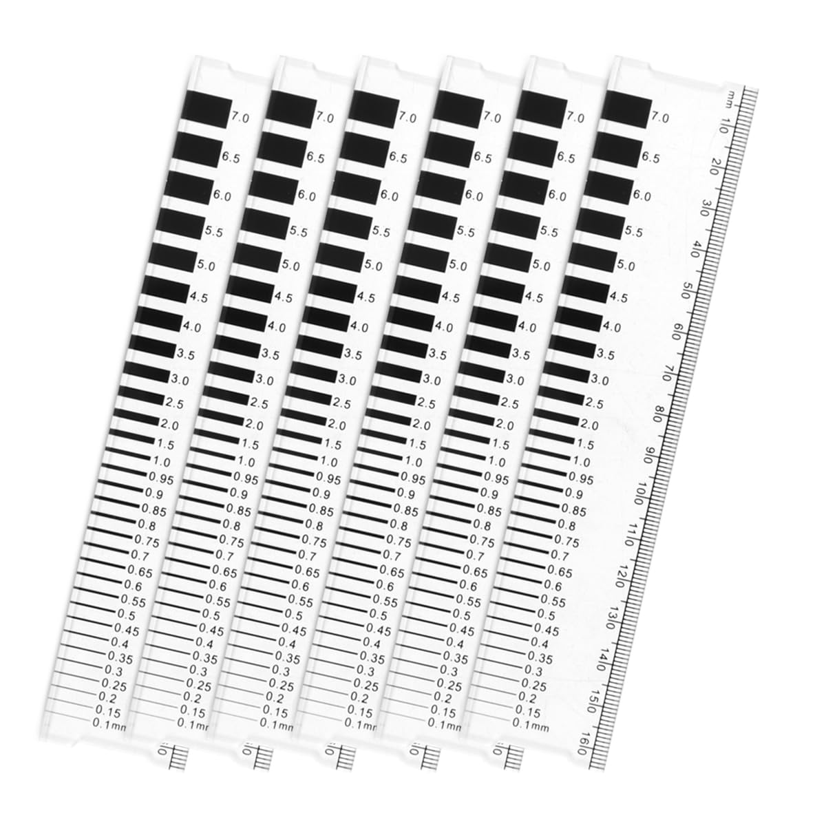 Mountlaser Gap Measure Crack Ruler, Concrete Crack Gauge Width Ruler, Pack of 6