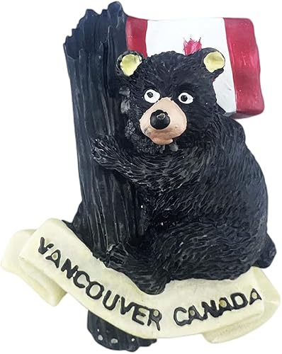 Black Bear Vancouver Canadá Imán de nevera Recuerdos de viaje Decoración de refrigerador de cocina para el hogar Etiqueta engomada magnética pintada