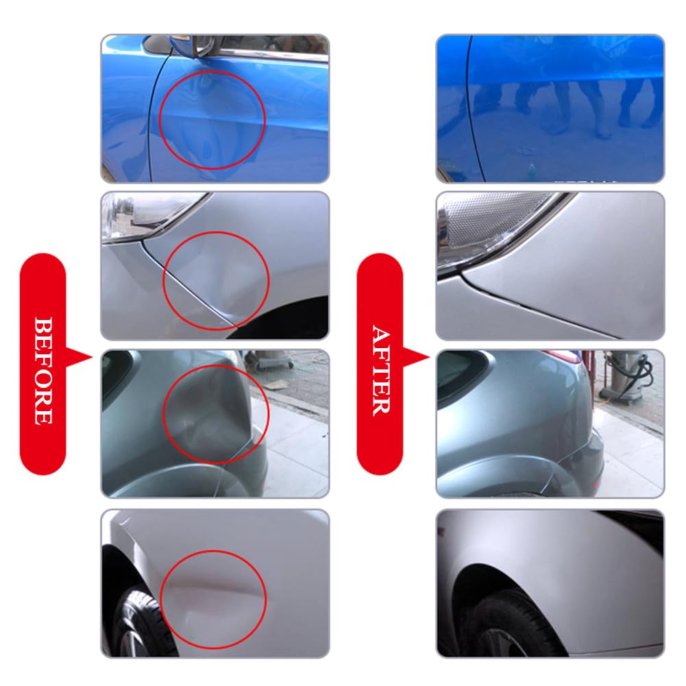 Marteau à inertie, outil de réparation de bosses pour voiture, sans peinture, 1 marteau à inertie en T + 20 pièces de languettes adhésives auto-agrippantes, réparation de bosses sur carrosserie