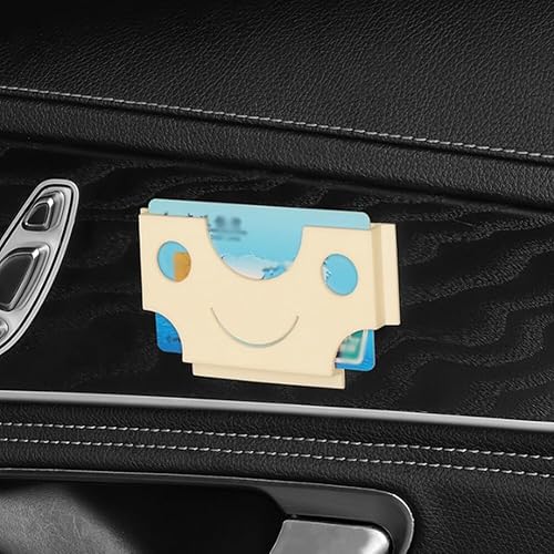 Miniatura 6 de ikasus Tarjetero de coche autoadhesivo, multifuncional, tarjetero para billetes, tarjeta de visita, organizador de tarjetas de identificación,