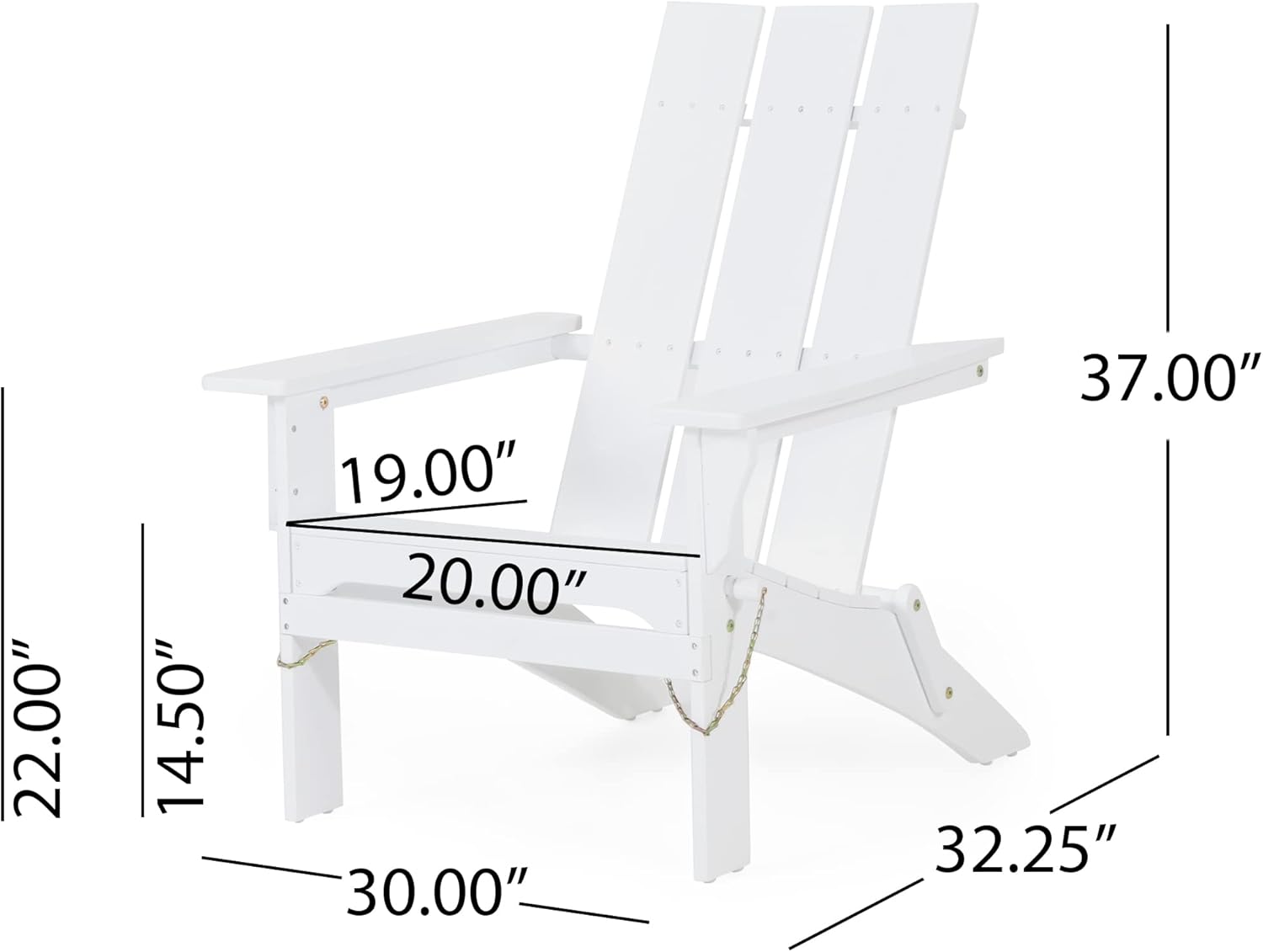 Christopher Knight Home Zuma Outdoor Foldable Adirondack Chair - Acacia Wood - White