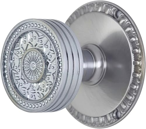 Copper Mountain Hardware Pomo de puerta con patrón de arroz de 2 14 pulgadas con roseta de huevo y dardo (varios acabados disponibles) (doble