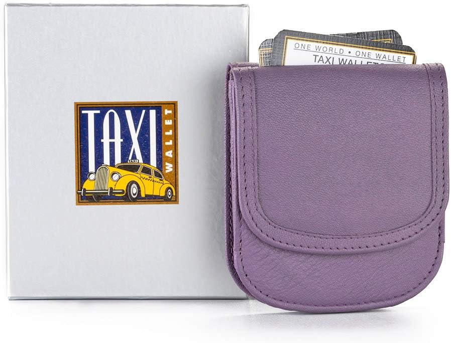 Taxi Wallet® TW03-PURRLE - Soft Leather - Compact, Front Pocket Folding Wallet - For Cards, Coins, Bills, ID (Men & Women)