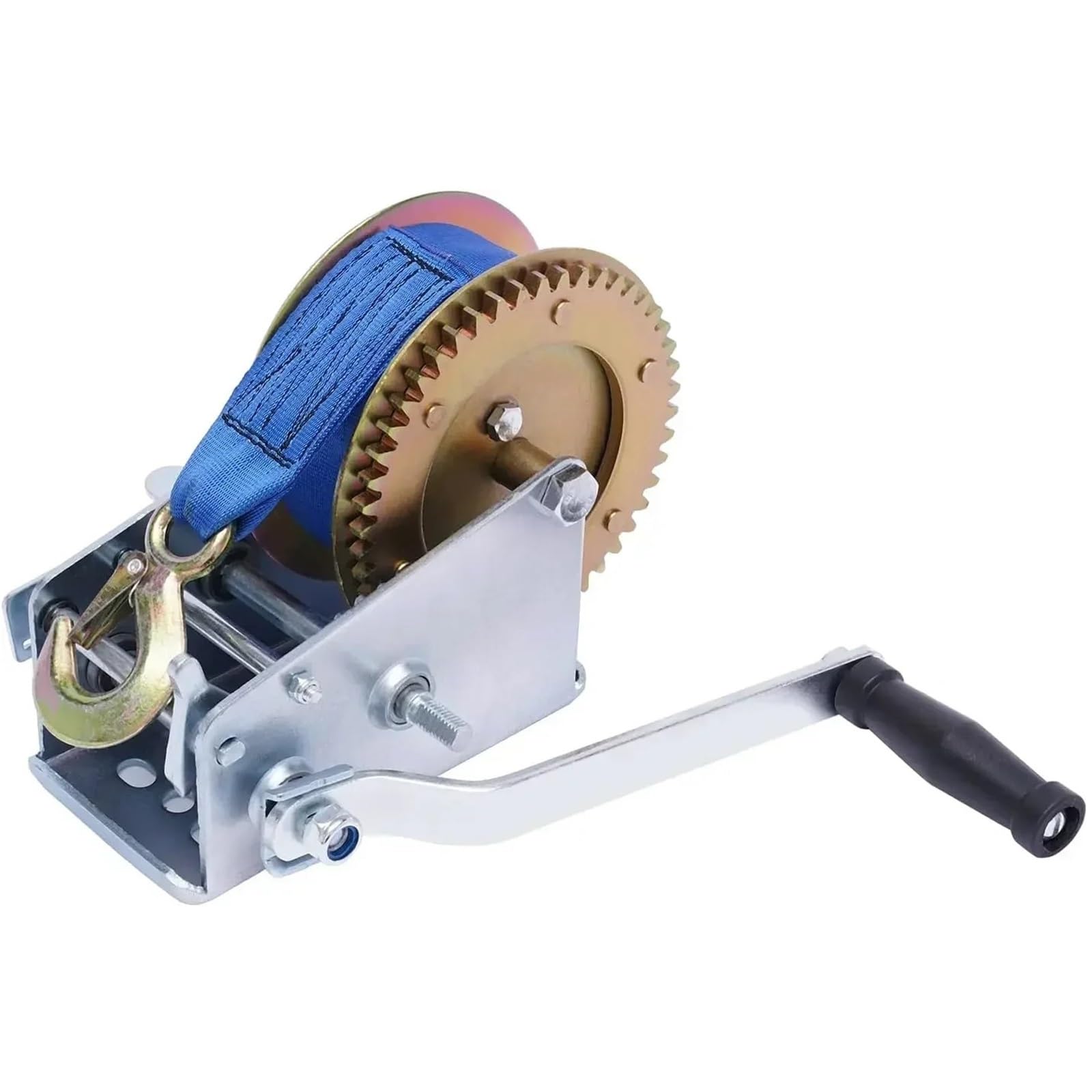 Verricelli elettrici (1588 kg/3500 libbre) Rullo con sterzo manuale professionale con verricello a fune con cintura blu Paranco Elettrico