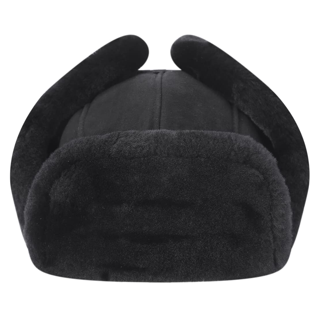 Harssidanzar Cappello da Aviatore in Pelle per Uomo e Donna Cappello Invernale in Pelle di Agnello Shearling Cappello da Trapper con copriorecchie CU603EU
