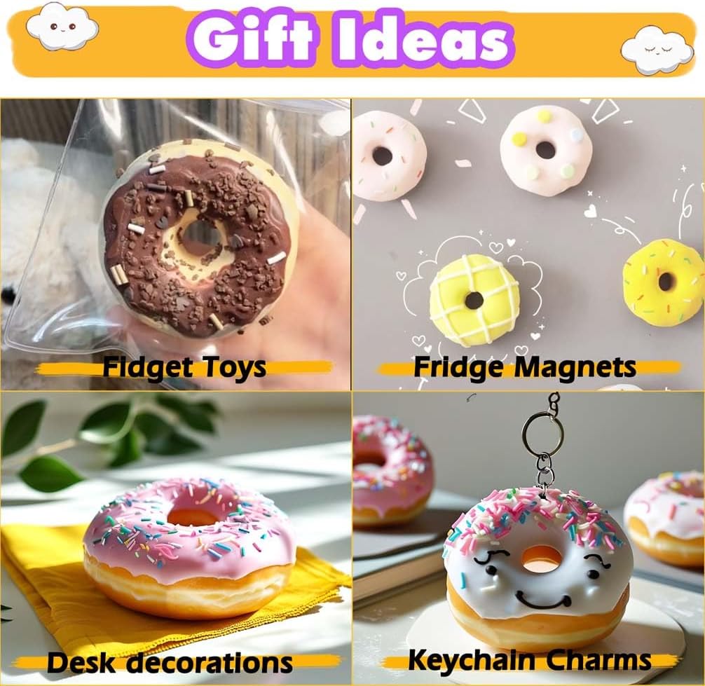 Taba Squishy Maker Kit Gel+Donut Silicone Mold+Pigment+Sprinkles