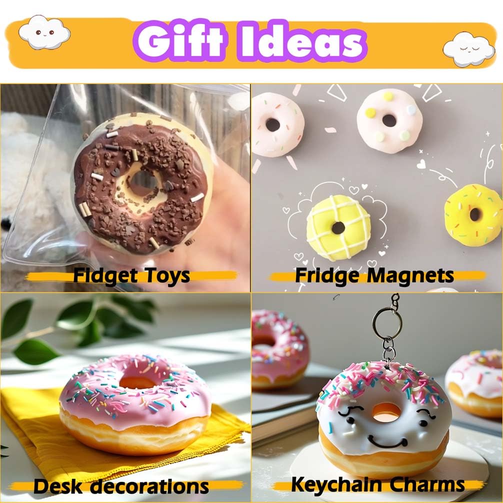 Taba Squishy Maker Kit Gel + Donut Molde de silicona + pigmento + chispas — view 6