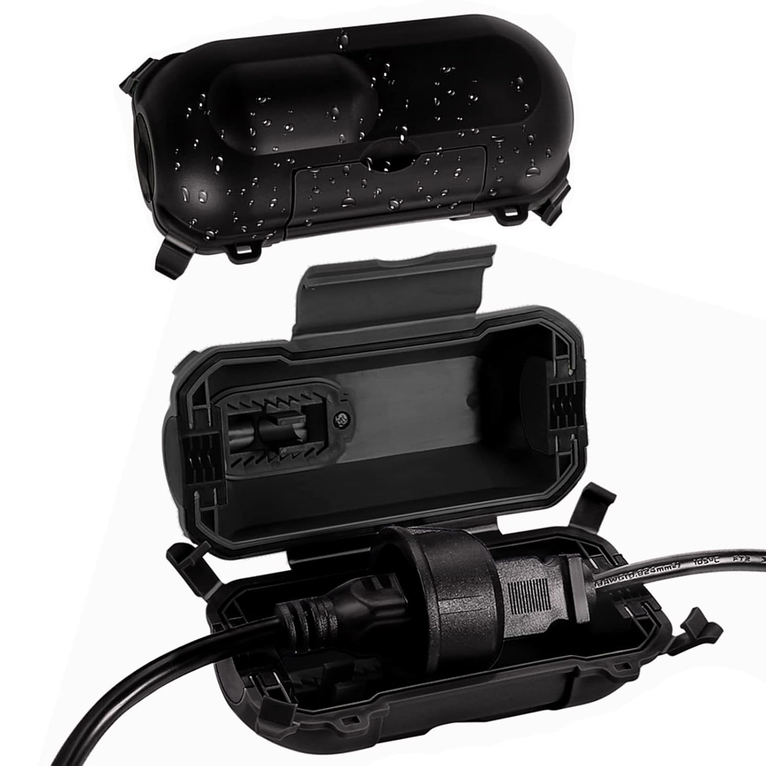 2 Pack Outdoor Extension Cord Covers,IP44 Waterproof Box and Safety Housing Case,Adjustable