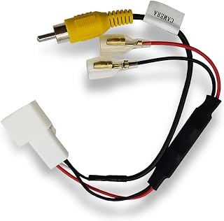 Reversing Camera Retention Wire Harness Connector, 4 Pin Backup Camera Harness Adapter, Car Reversing Rearview Video Connector RCA Cable, Compatible Corolla (White)