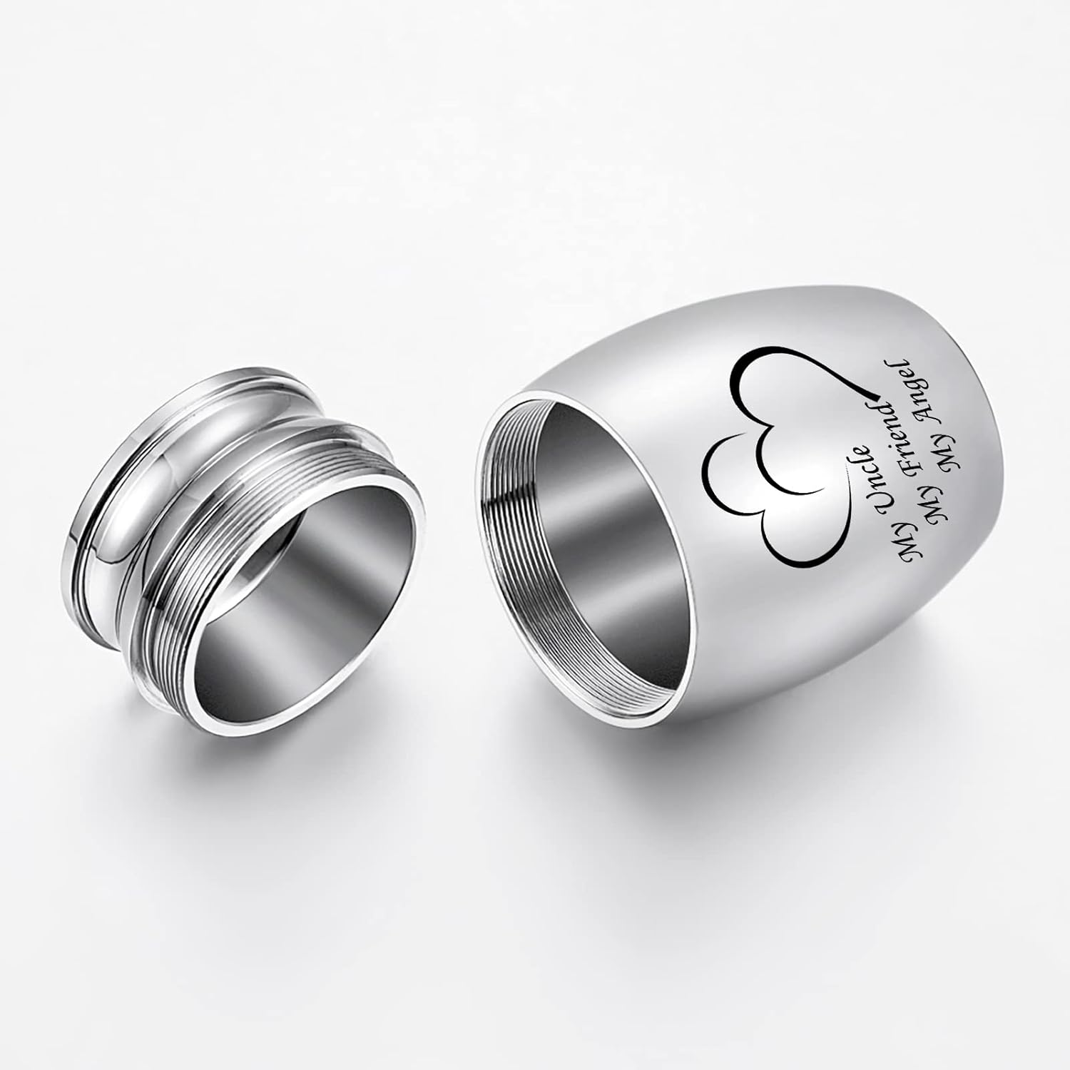 Small Keepsake Urns for Human Ashes Mini Cremation Urns for Ashes Stainless Steel Memorial Ashes Holder-My Uncle My Friend My Angel - Image 5