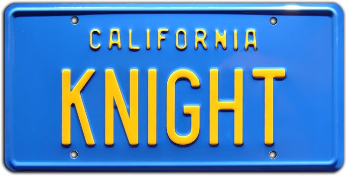 Celebrity Machines | Knight Rider | Knight | Vanity Plate, Stamped Aluminum, Metal Decorative Tag, Corrosion Resistant, Quality Novelty Sign, Wall Decoration, Wall Hanging