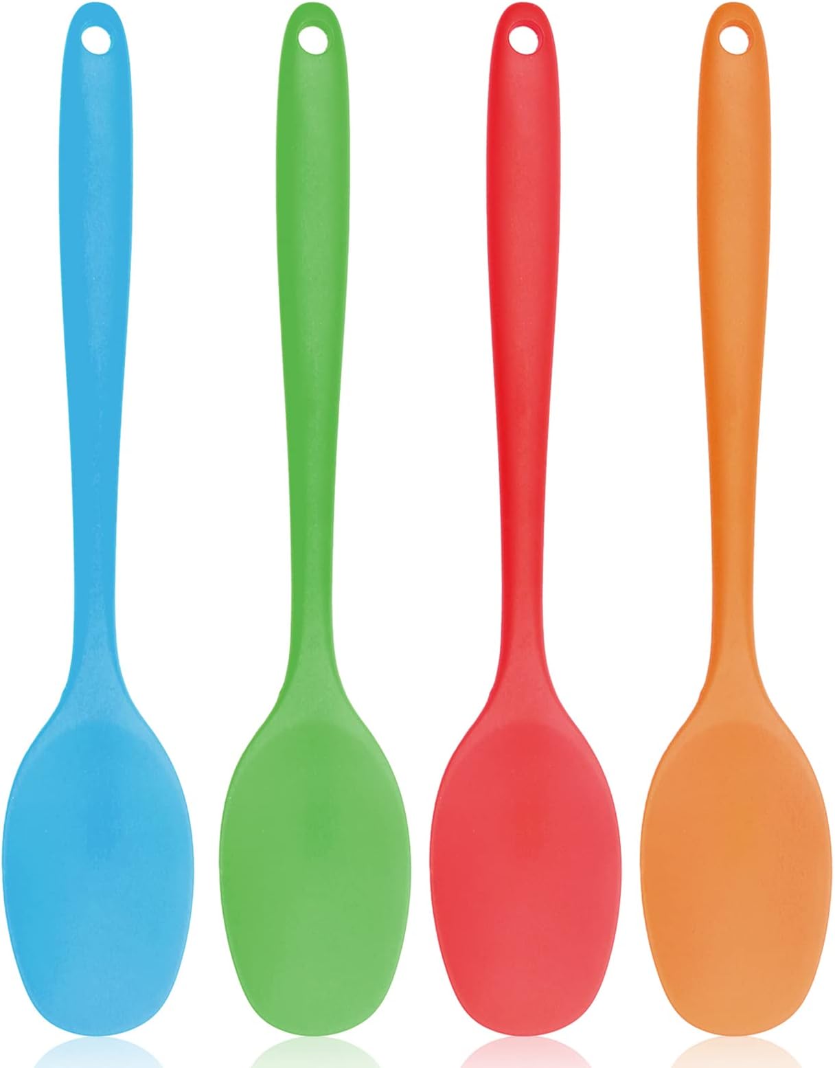 4-Piece Silicone Spoon Set, Heat Resistant Baking Serving Spoons, Silicone Cooking Tools