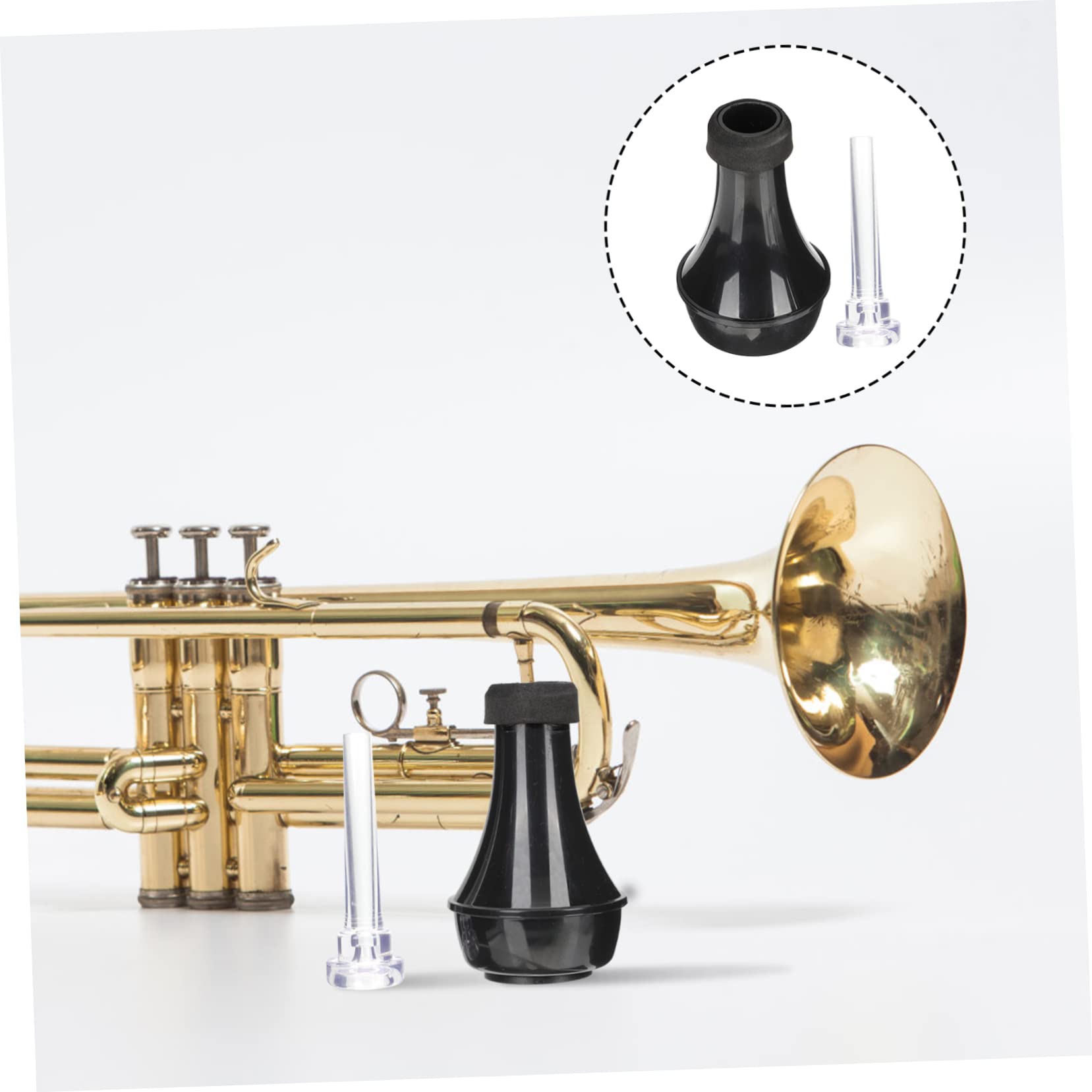 ibasenice 2sets Sordina Per Tromba Muta Dritta Leggera Con Bocchino Accessori Compatti e Pratici Per Musicisti e Amanti Della Tromba
