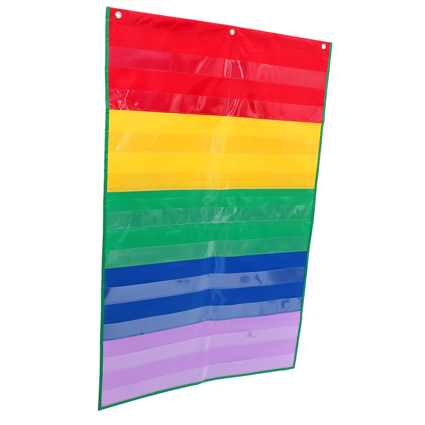 VILLCASE 4piezas Organizador De Tarjetas Didácticas Colgante Soporte De Carteles Para Aula Para Clases Guarderías y Hogar Bolsillos Transparentes Para Almacenamiento De Tarjetas y