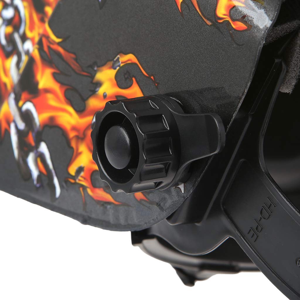 Casco per saldatura solare Occhiali automatici Fiamma del cranio