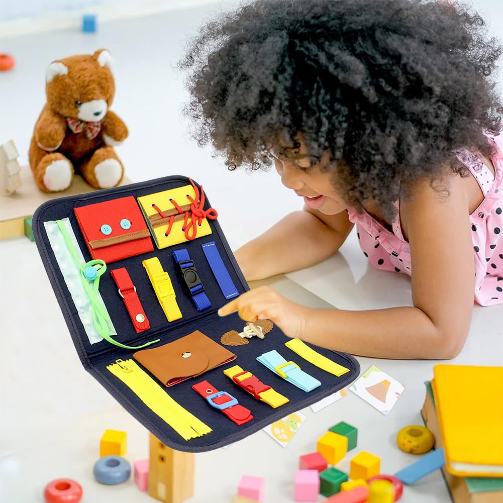 Montessori Toys Busy Board En Bois Pour Enfants De 1, 2, 3, 4 Ans, Jouets Sensoriels Pour Bébé Et Tout-petit, Pour La Motricité Fine, Pour L'autisme