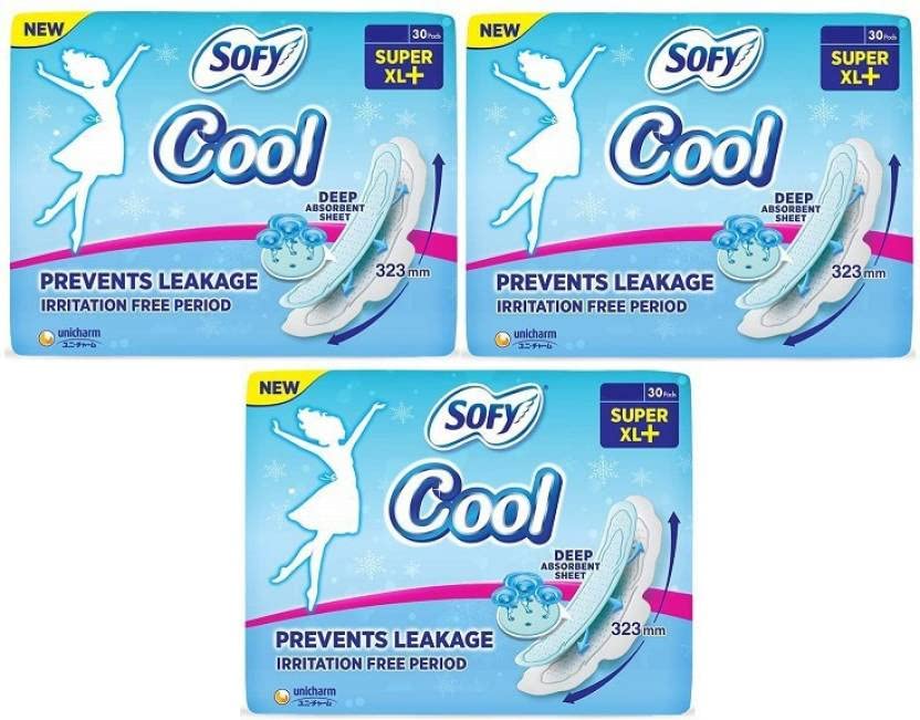 SOFY Cool Super XL+ (30+30+30 Conuts) Sanitary Pad (Pack of 90) Sanitary Pad (Pack of 90) (B0B6ZZX2PT) Amazon Price History, Amazon Price Tracker