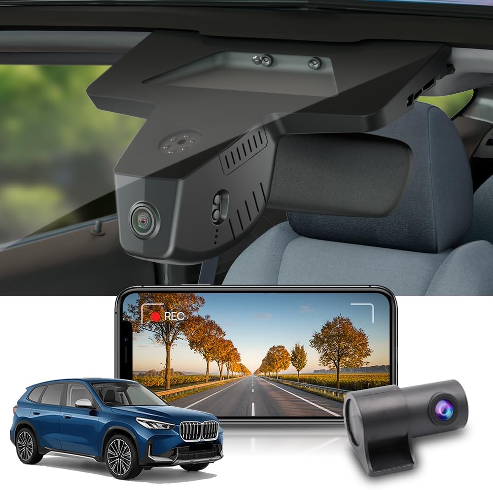 Fitcamx Dashcam 4K front and 1080P rear Compatible with BMW X1, iX1(U11)20232024, Car Camera