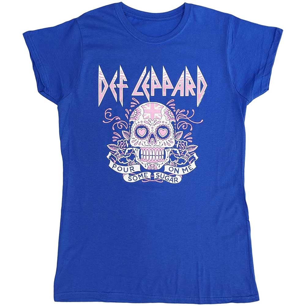 Def Leppard Pour Some Sugar On Me Skull Tour 2019 Skinny Fit T Shirt L