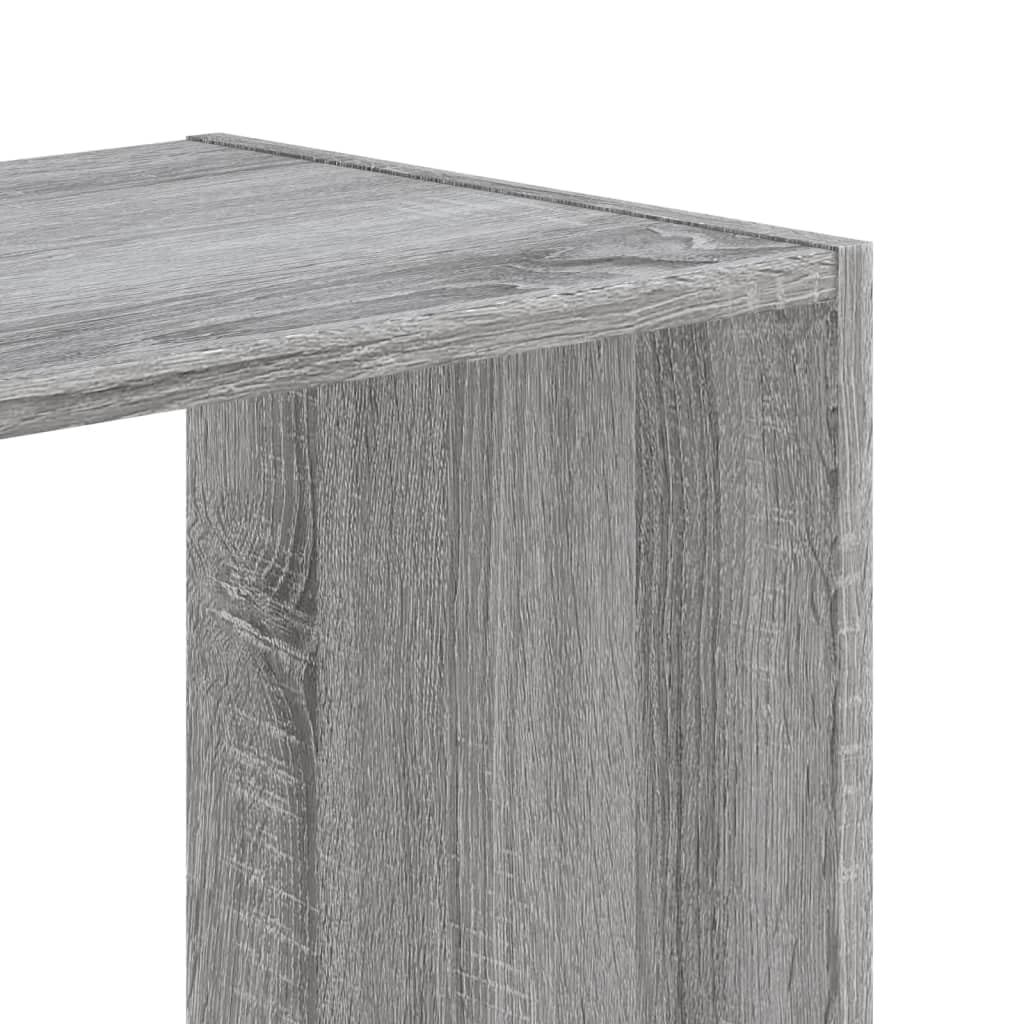 Bücherregal Grau Sonoma 68,5x32x75 cm Holzwerkstoff | 4 Fächer, Pflegeleicht, Feuchtes Tuch Reinigung, Raumteiler, Inklusive Wandhalterung