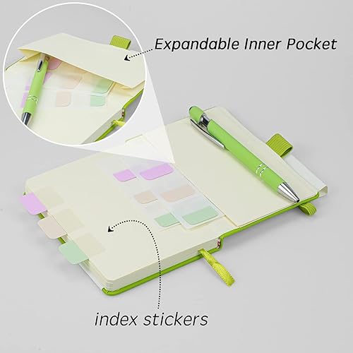 Miniatura 5 de Paquete de 2 cuadernos de bolsillo con 2 bolígrafos negros, de 3.7 x 5.5 pulgadas, pequeños diarios en blanco de tapa dura con soporte para