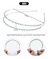 Vista 3 de Wecoe Paquete de 4 tocados nupciales de diamantes de imitación azul claro – Diademas de metal con hojas de mariposa de cristal para mujeres, niñas