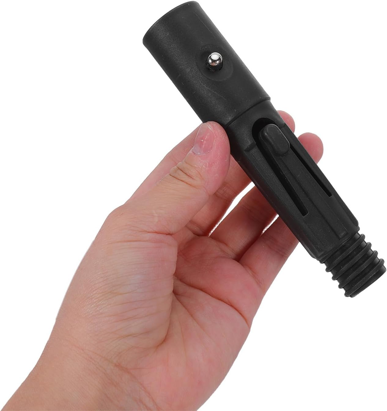 Threaded Extension Pole Adapter Easy to Store 2pcs Black Plastic and Iron Material, Compact Design with Stable Connection for Mop Handle and Cleaning Rods for Surface Cleaning
