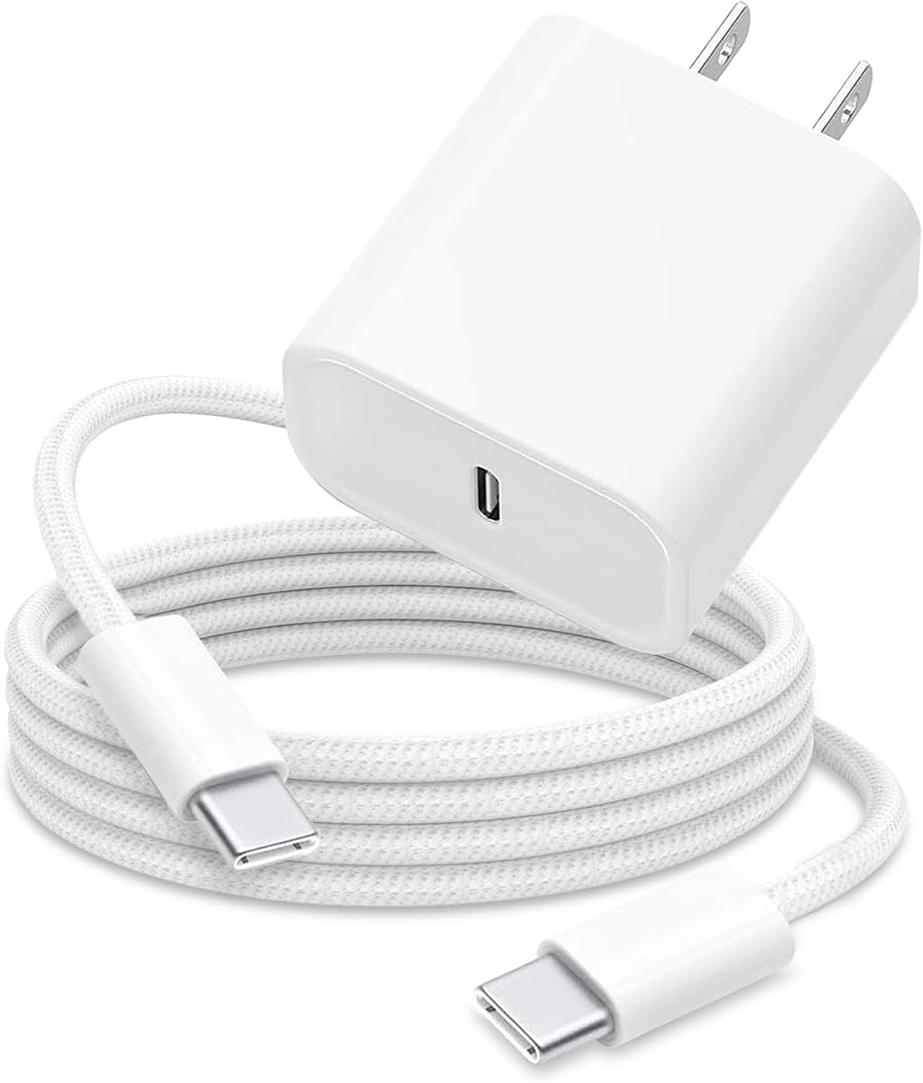 6FT 20W Fast Charger Adapter for NEW AirPod Pro 3 2025 AirPods 4 Gen 4 Generation,AirPods Pro 2 2nd,Max 2 2024, iPhone 17 16e 16 15,iPad 10th USB C Cable Charging Head,Samsung A14 A13 A15 A16 A03S A53
