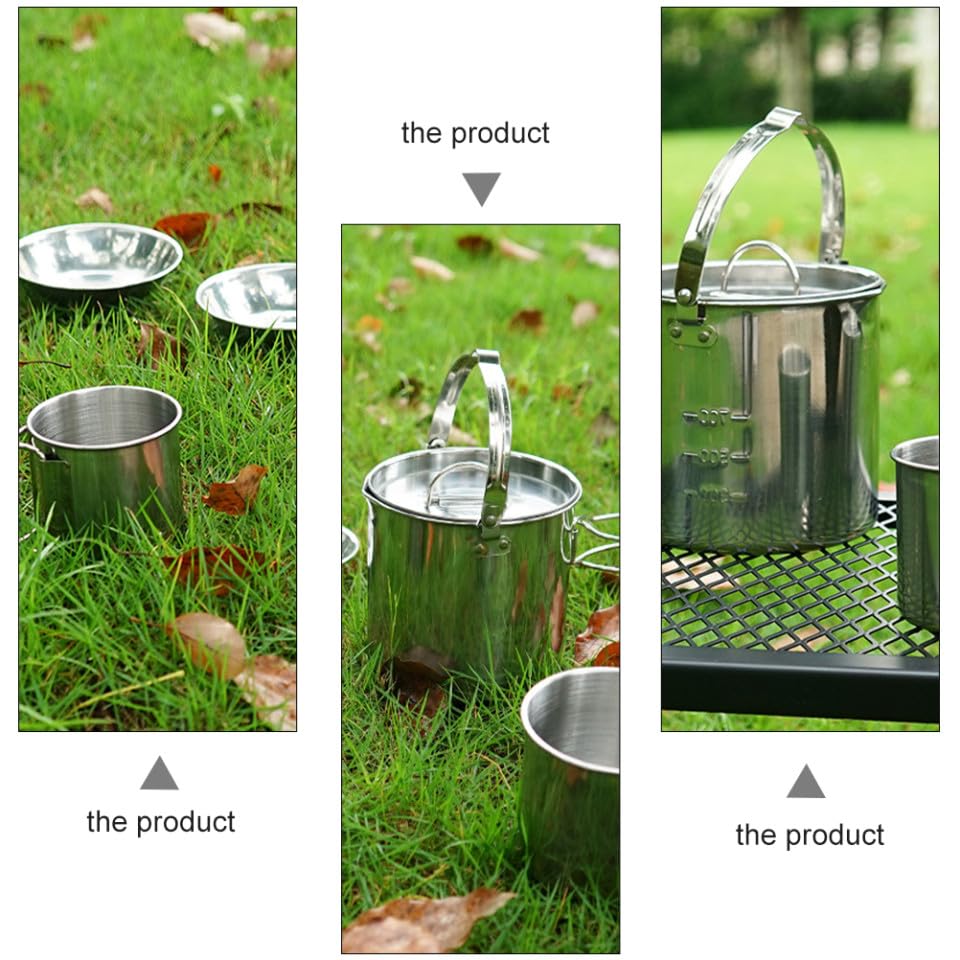 Vaisselle camping acier inoxydable robuste, kit 5 pièces durable et chic - 7