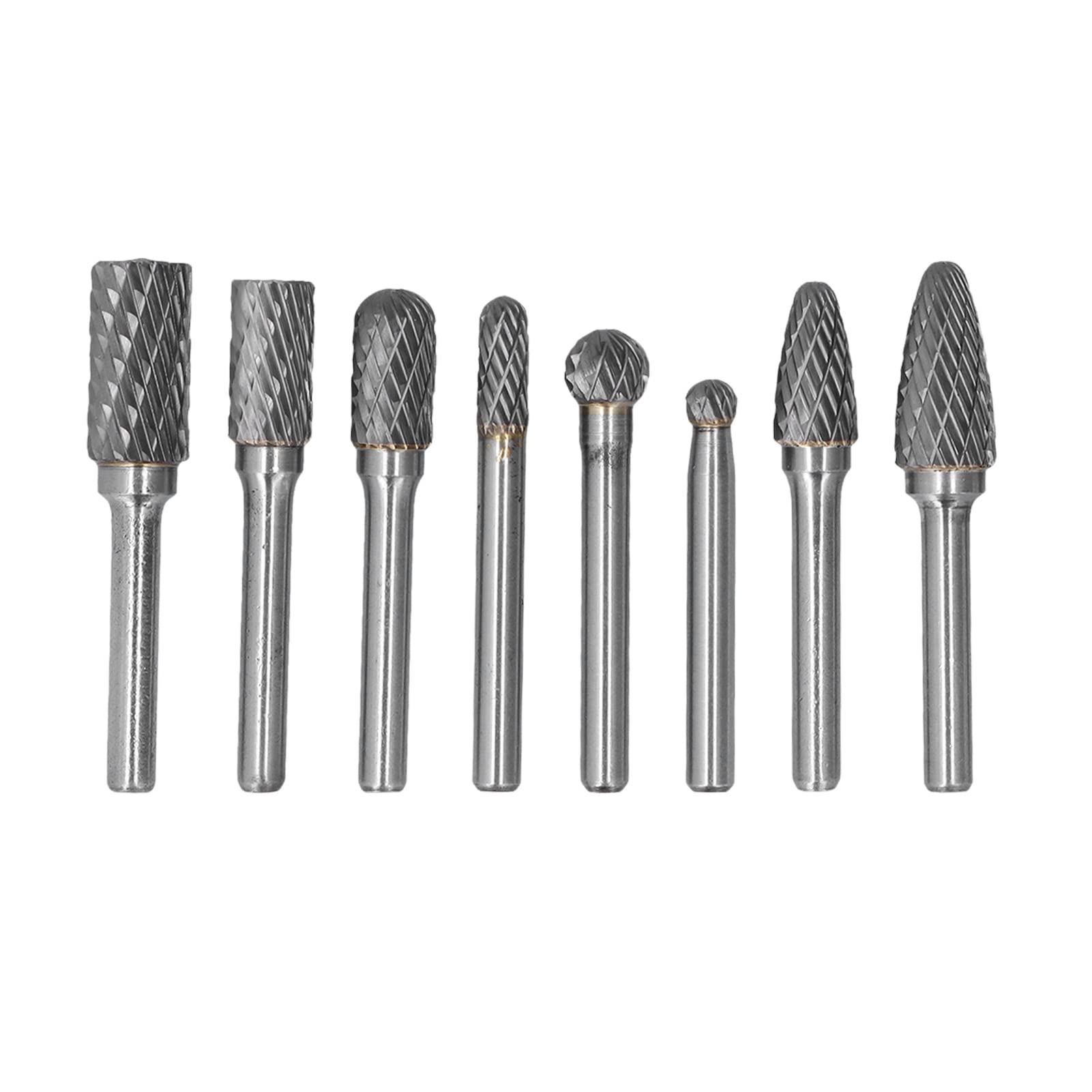 8 Piezas de Fresas de carburo de tungsteno, Juego de limas rotativas de carburo, Fresa rotativa de 6 mm de diámetro para Tallado de Madera y Trabajo en Metal, Incluye Caja de