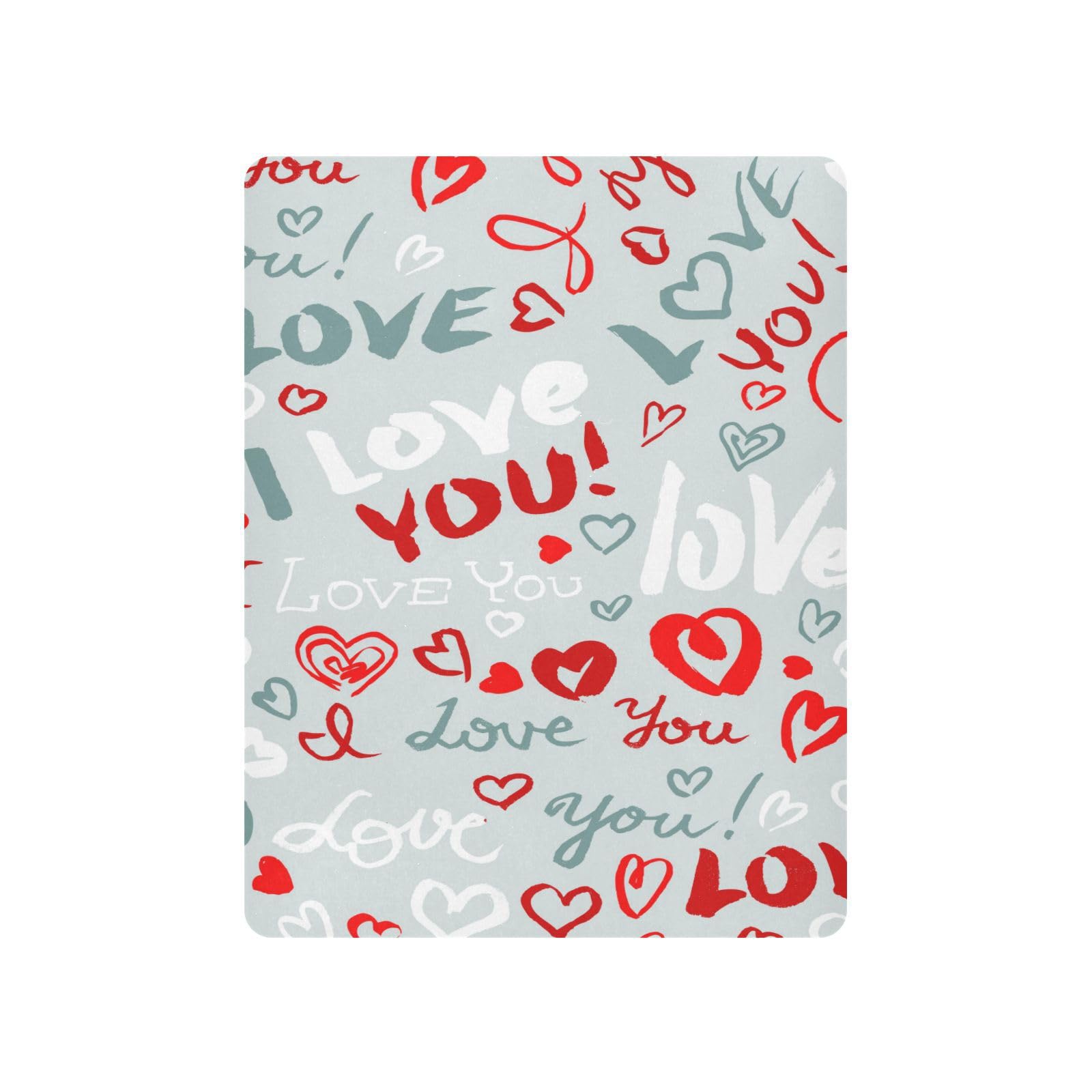 Moudou Valentine's Day Love Heart Playard Sheet for Boy Girls, Soft Breathable Fitted Toddler Sheet for Standard Playard Bed Mattress, 39 x 27 x 5 Inch