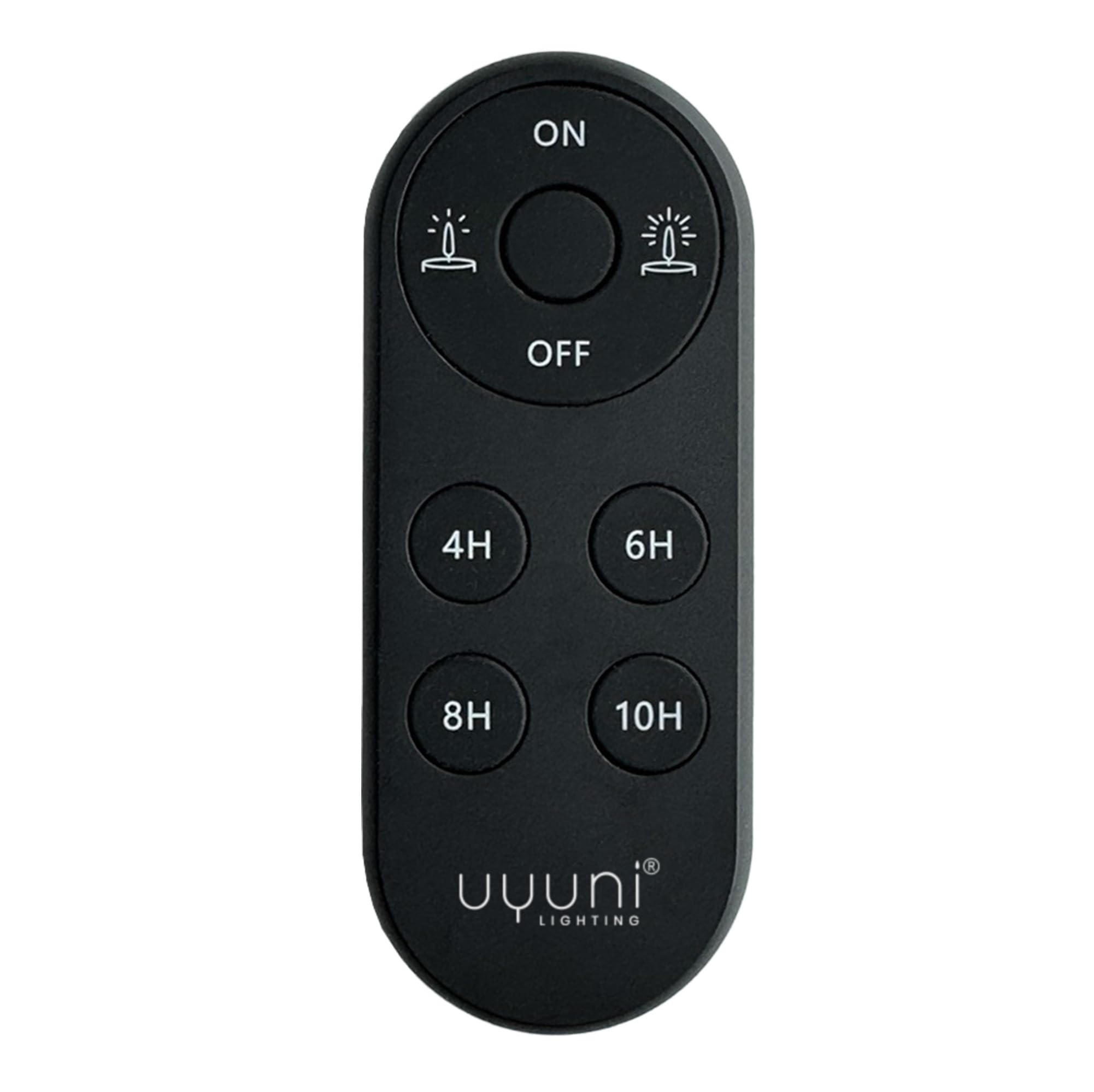 UYUNI Lighting LED Kerzen Remote Control – Oval, Schwarz – Fernbedienung für flammenlose Echtwachskerzen mit Timer & Dimmer – Größe 10 x 4 x 1,3 cm – Batteriebetrieben