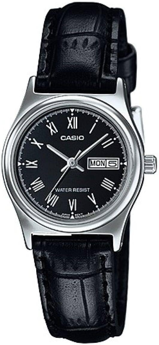 Casio LTP-V006L-1B Standard Quartz Women's Watch, Silver, Black, Overseas Model