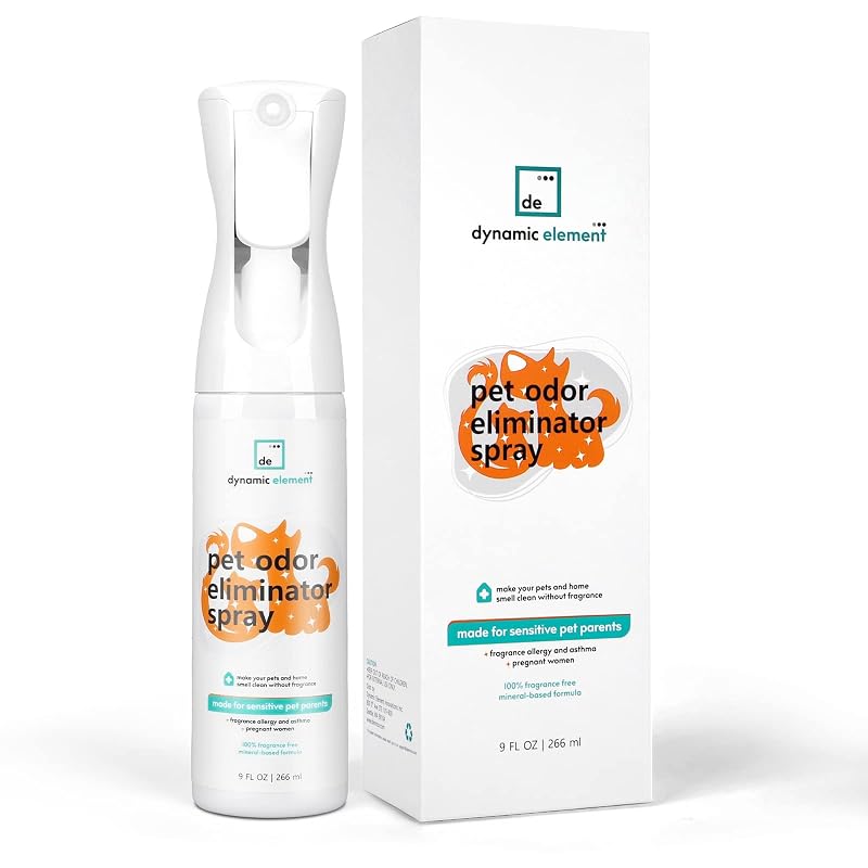 Removedor de odores para caixa de areia de gatos em spray sem fragrância Dynamic Element, 270 mL