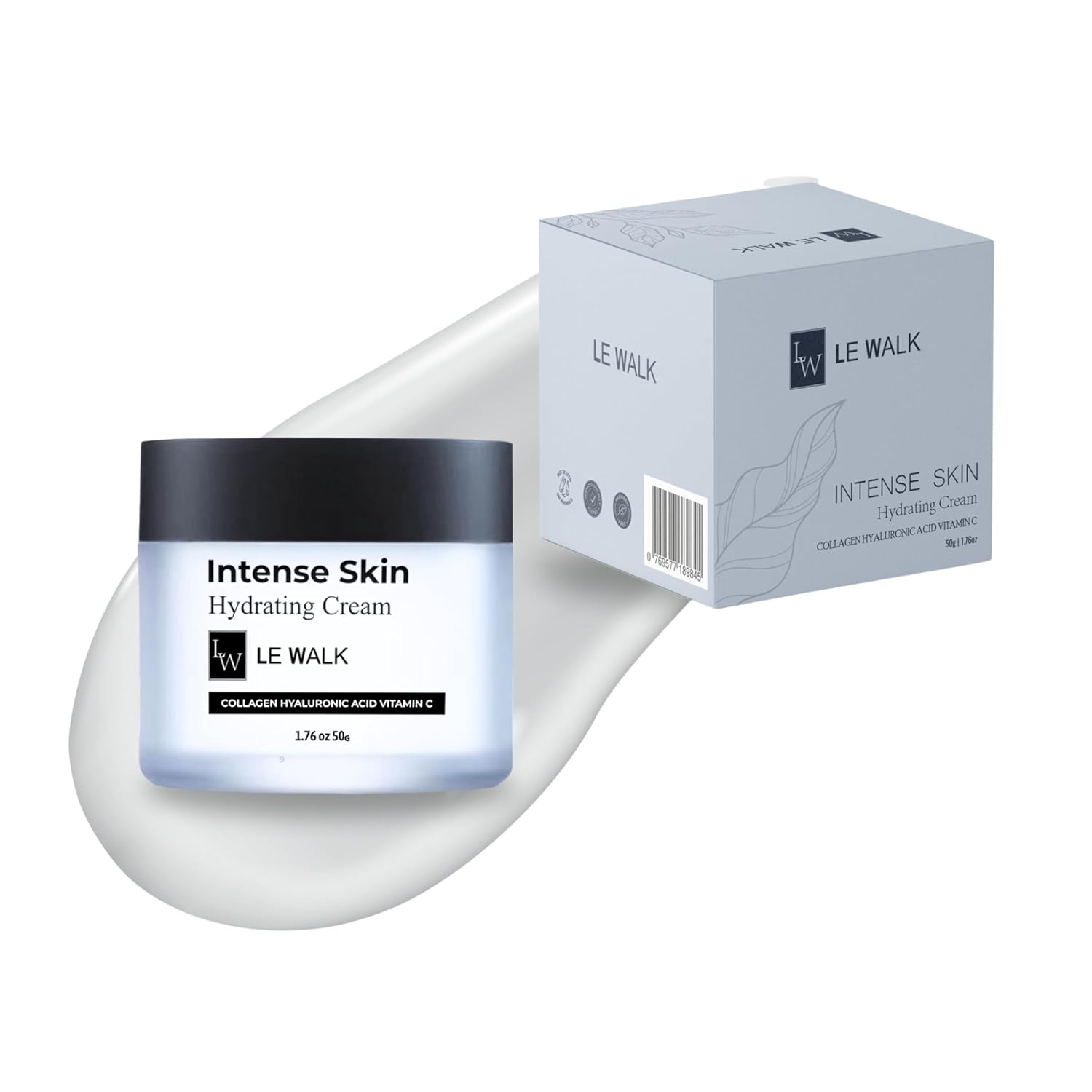 Day and Night Collagen Hydrating Cream for Women and Men, Moisturizing Cream for Dry Skin, Made with Hyaluronic Acid, Jojoba Esters, Collagen, and Vitamins C and E, 1.76 oz Tub