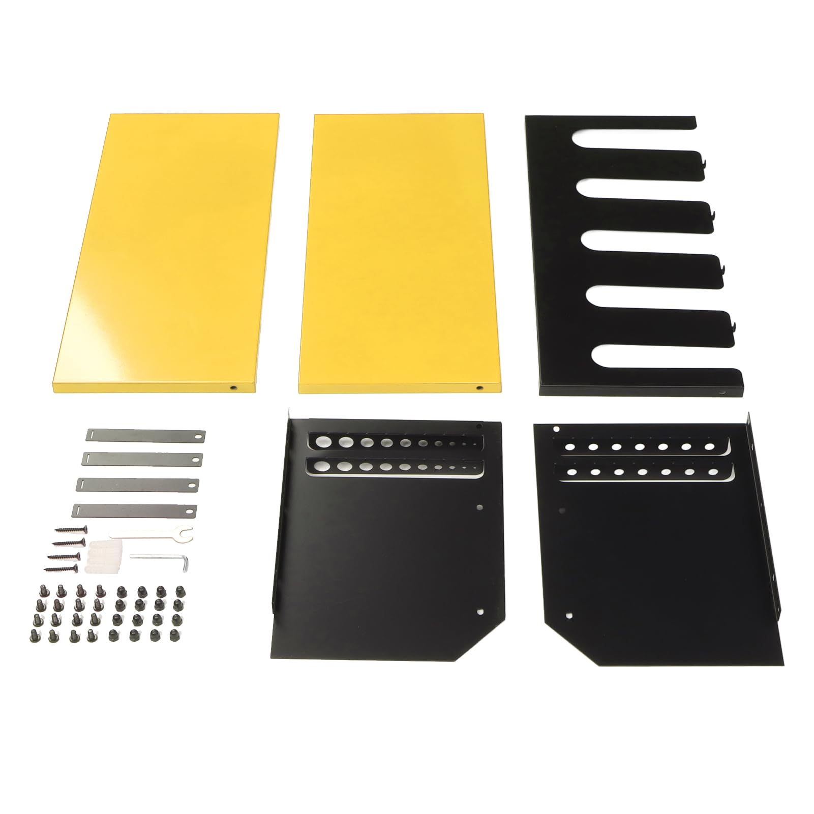 Organizador de Herramientas eléctricas, Soporte de Pared Resistente con 5 Ranuras, Estante de Almacenamiento para Taladro eléctrico, Material de Hierro para Taller de Garaje (Amarilla)