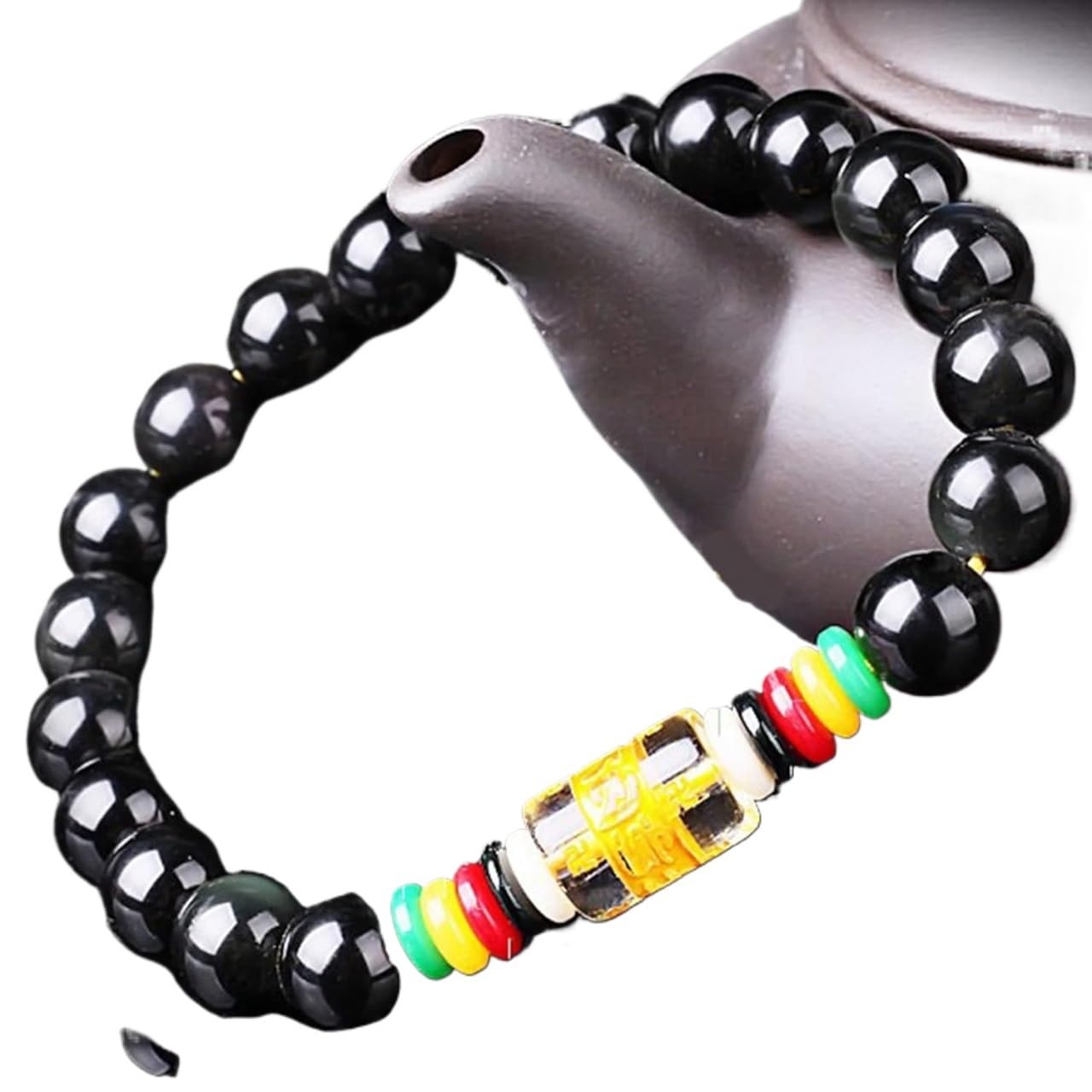 Bracciale con diamanti Braccialetto della ricchezza, braccialetto con ciondolo mantra, amuleto portafortuna, regolabile, anti-spiriti maligni, donna, rosso