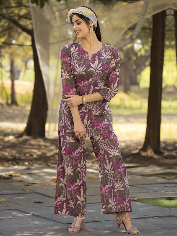 Image of Tee Projekt Cotton Ethnic Wear Co Ord Set for Women | Travel Co Ord Set for Women