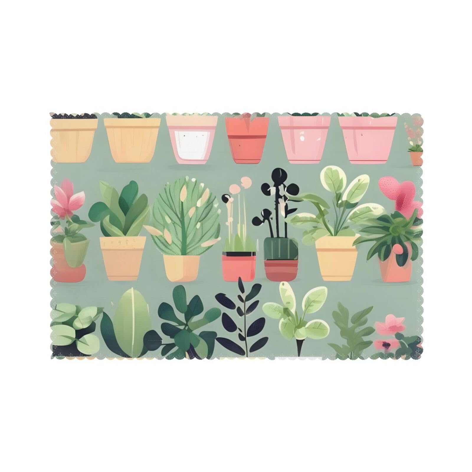 Bonsai plant Placemat set of 6, oil-proof and insulated dining table placemats, washable and wipeable.