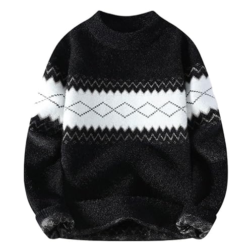 [GFHSKPOK] Men's Winter Casual Semi High Neck Sweater Men Base Knitted Sweaters