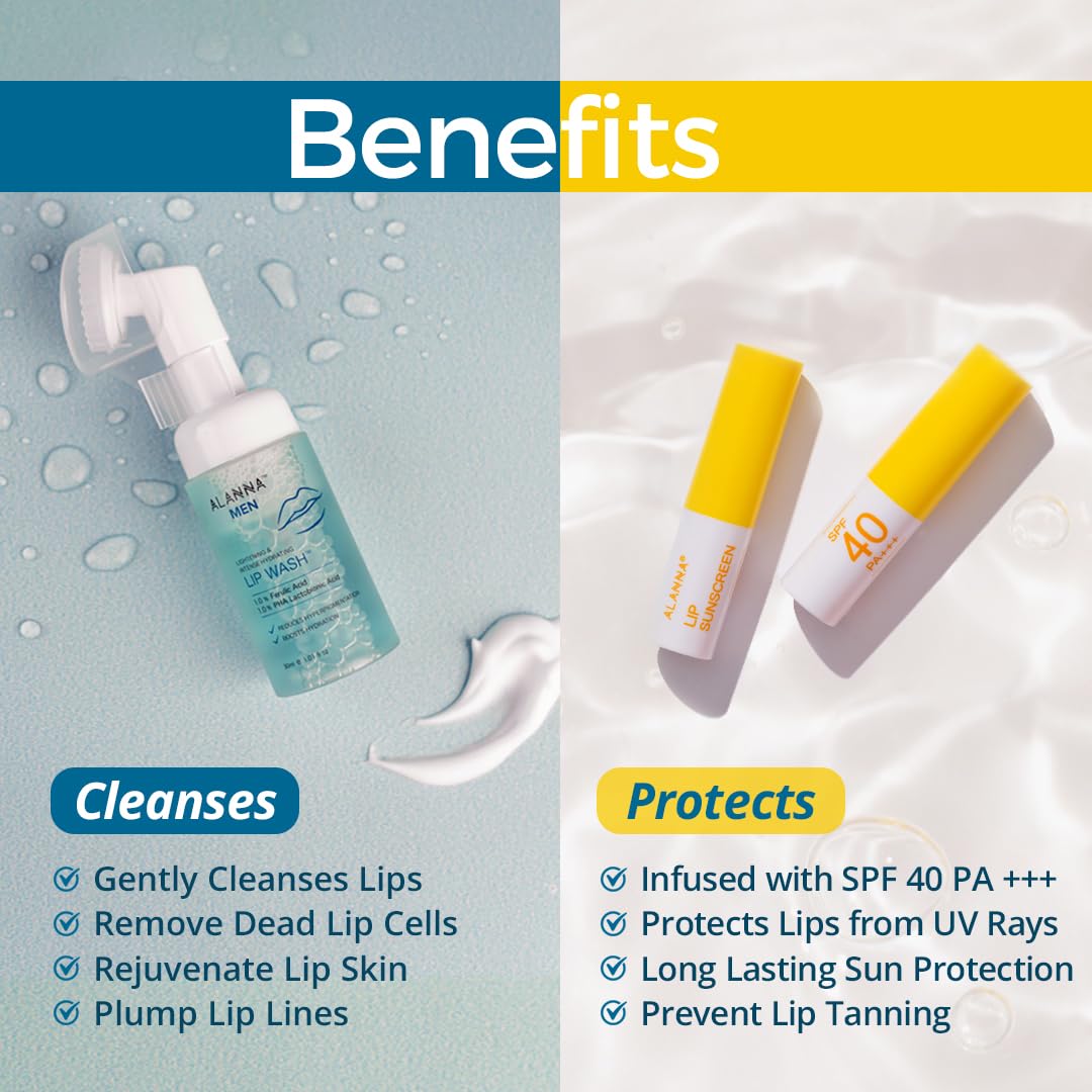 ALANNA Lip Wash & Lip Balm SPF 40 | Lip Balm for Dark Lips, Hydration & Sun Protection | Cleanses, Hydrates & Protects | For Men - Image 4 thumbnail