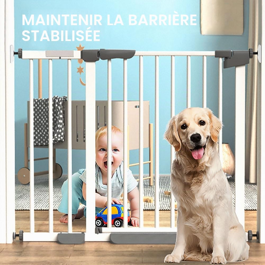 AOMIG 4 Pièces Protecteur Mural de Barrière de Sécurité pour Bébé, Protection Murale pour Portail de Bébé pour Portail à Pression, Gardez Les Enfants et Les Animaux Domestiques en Sécurité (Blanc)