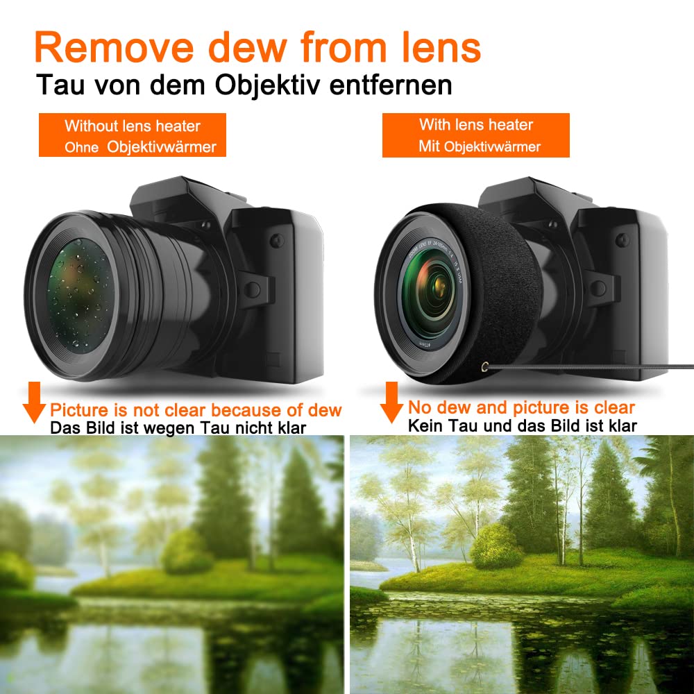 Chauffe-Lentille 450mm USB avec Bande de Régulation de Température à l'Abri du Gel pour Appareil Photo