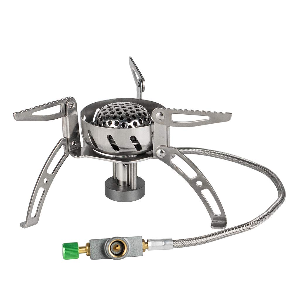 BRSHuaye 1940w White Light Windproof Gas Stove Foldable Camping Gas Stove Portable Energy-Saving Stove for Camping Picnic（BRS-107）