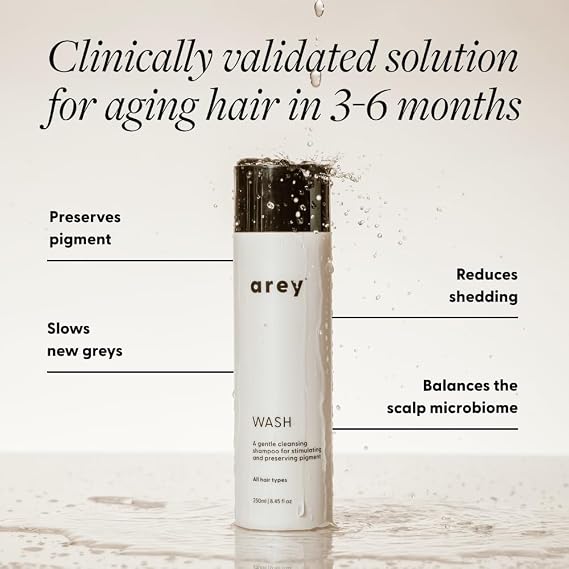 Arey Wash Anti-Grey Shampoo for Thinning Hair, Color-Safe, 8.45 fl oz
