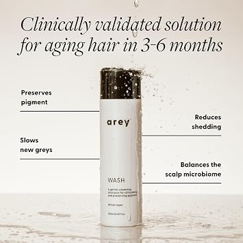 Arey Wash Anti-Grey Shampoo for Thinning Hair, Color-Safe, 8.45 fl oz