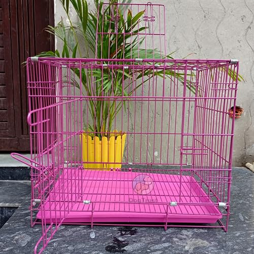 Dog Trust Dog Crate Pink Metal Heavy Duty Dog Cage Kennel with Lockable Wheels and Double Door for Small and Medium Dogs, 36 inch, Pink (B0CCY91W5T) Amazon Price History, Amazon Price Tracker